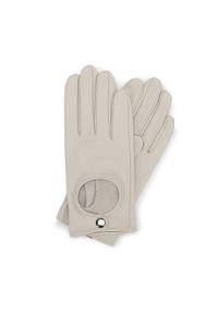 Wittchen - Damskie rękawiczki samochodowe proste białe. Kolor: biały, kremowy. Materiał: skóra. Sezon: wiosna, jesień. Styl: rockowy, klasyczny, elegancki #1