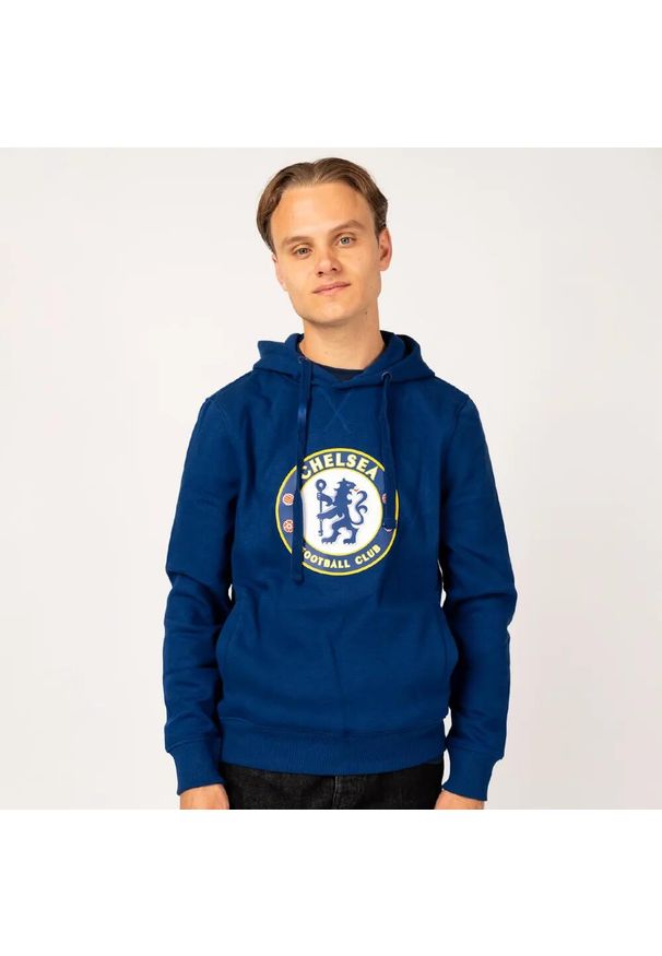 CHELSEA - Chelsea bluza z kapturem dla dorośli. Typ kołnierza: kaptur. Kolor: niebieski. Sport: piłka nożna