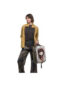 Plecak damski Anekke, wykonany z materiału tekstylnego z dekoracyjnym nadrukiem zamykany na zamek, kolorowy, 42575-001. Materiał: materiał. Wzór: kolorowy, nadruk. Styl: casual, elegancki #5