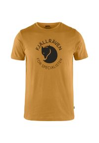 Fjällräven - Koszulka bawełniana męska Fjallraven Fjallraven Fox T-shirt. Kolor: żółty. Materiał: bawełna