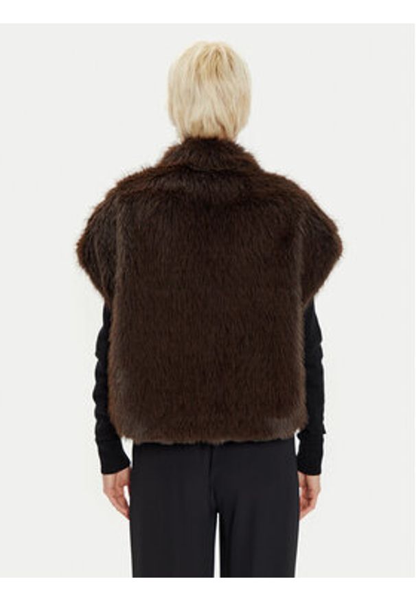 Haveone Bezrękawnik KLA-M017 Brązowy Loose Fit. Kolor: brązowy. Materiał: syntetyk. Długość rękawa: bez rękawów