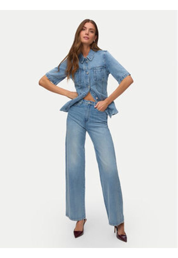 Vero Moda Jeansy Vega 10347947 Niebieski Wide Leg. Kolor: niebieski