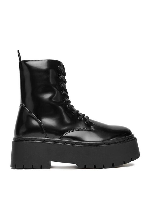 DeeZee Trzewiki 5026-1 Czarny. Kolor: czarny. Materiał: skóra, materiał