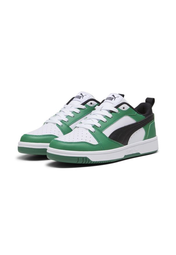 Puma Buty Rebound V6 Lo Jr 39383305. Kolor: biały, wielokolorowy, zielony, czarny. Materiał: guma, materiał, syntetyk