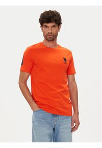U.S. Polo Assn. T-Shirt MUP3311 Pomarańczowy Slim Fit. Typ kołnierza: polo. Kolor: pomarańczowy. Materiał: bawełna