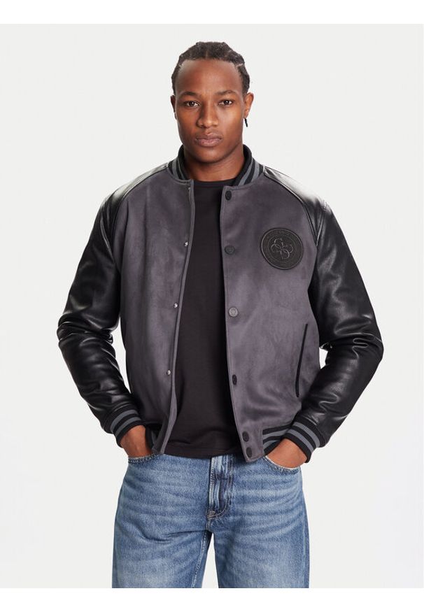 Guess Kurtka bomber M5BL2B K1062 Szary Regular Fit. Kolor: szary. Materiał: syntetyk