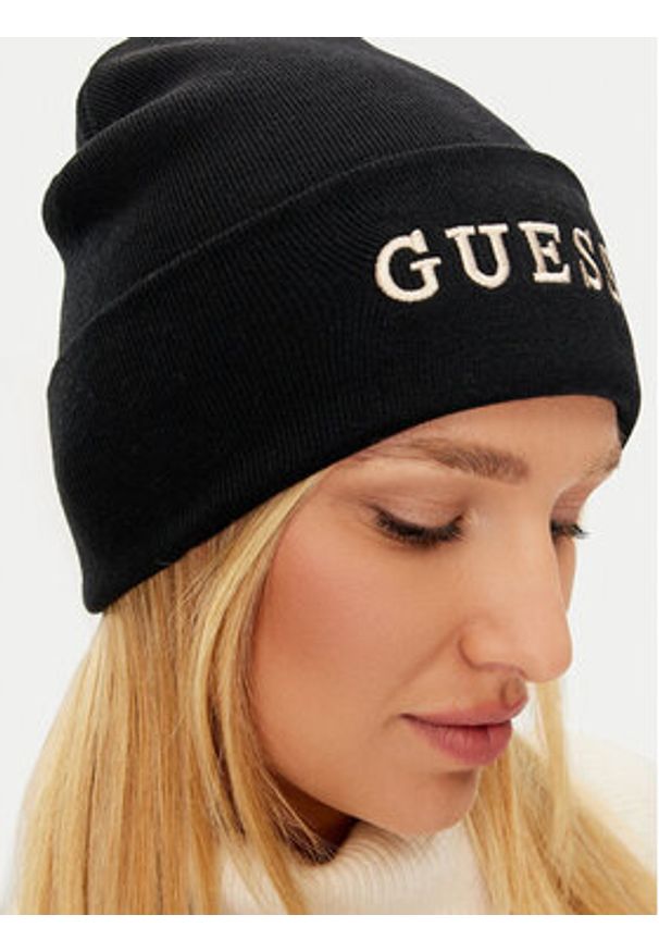 Guess Czapka AW5189 POL01 Czarny. Kolor: czarny. Materiał: materiał