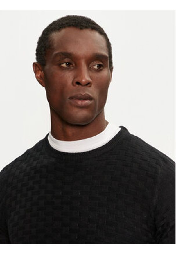 Brave Soul Sweter MK-248BURKE Granatowy Regular Fit. Kolor: niebieski. Materiał: syntetyk