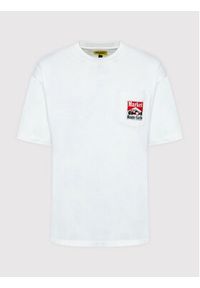 Market T-Shirt Unisex Racing Logo 399001071 Biały Relaxed Fit. Kolor: biały. Materiał: bawełna