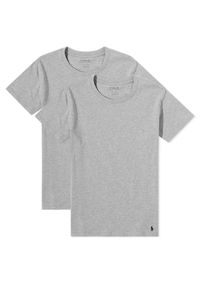 Ralph Lauren - RALPH LAUREN - Szara bawełniana koszulka Slim Fit (2-pack). Typ kołnierza: polo. Kolor: szary. Materiał: bawełna. Wzór: haft. Styl: klasyczny