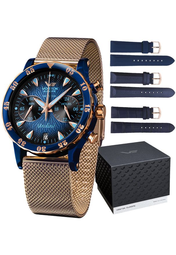 Zegarek damski Vostok Europe VK64-515E628B różowe złoto. Kolor: złoty, wielokolorowy, różowy