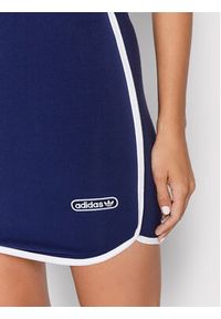 Adidas - adidas Spódnica dresowa HL6565 Granatowy Slim Fit. Kolor: niebieski. Materiał: bawełna