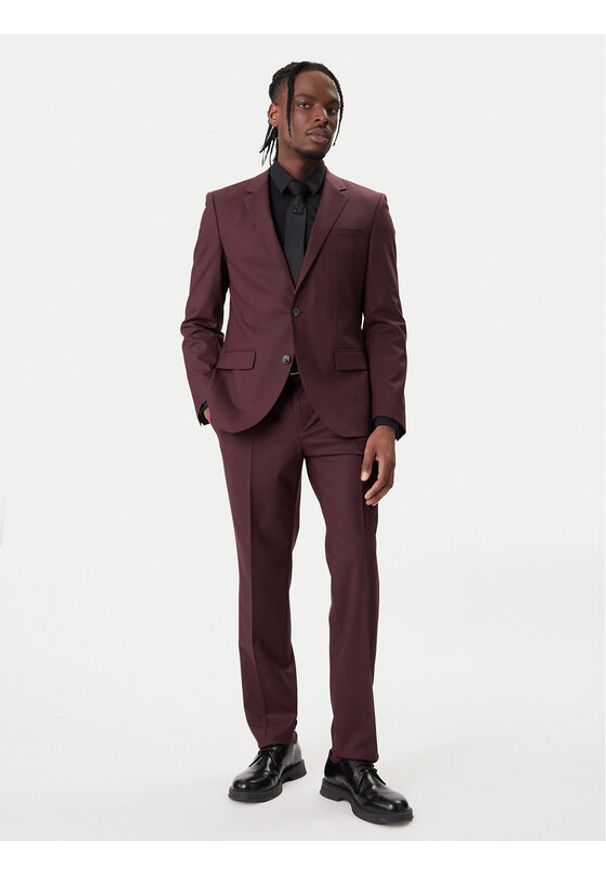 Hugo - HUGO Garnitur Henry/Getlin 232X 50547345 Brązowy Slim Fit. Kolor: brązowy. Materiał: syntetyk