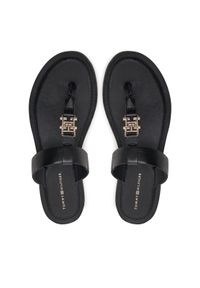 TOMMY HILFIGER - Tommy Hilfiger Japonki Th Elevated Sandal FW0FW07174 Czarny. Kolor: czarny. Materiał: skóra #1