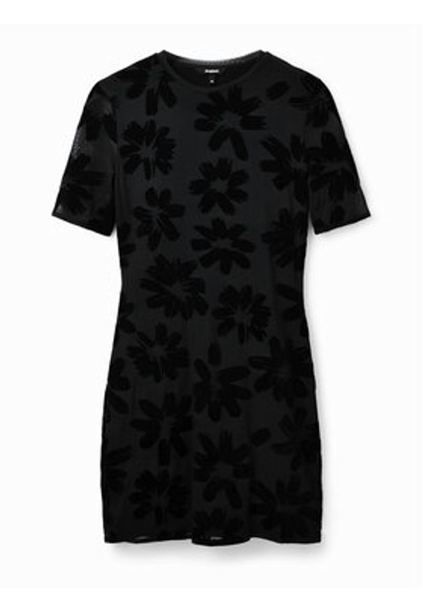 Desigual Sukienka codzienna Oxford 23SWVK19 Czarny Slim Fit. Okazja: na co dzień. Kolor: czarny. Materiał: syntetyk. Typ sukienki: proste. Styl: casual