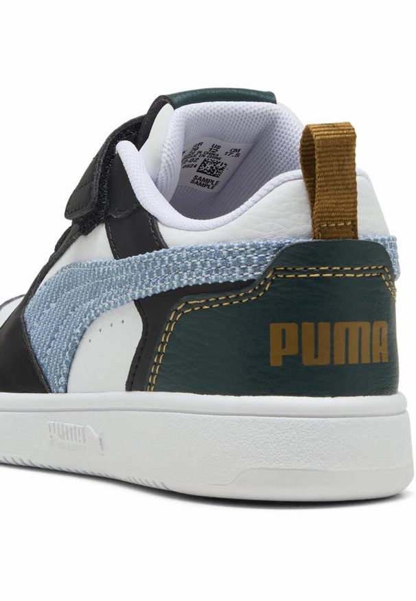 Puma - Dziecięce sneakersy Rebound V6 Low Run Fun PUMA. Kolor: zielony, czarny, niebieski, wielokolorowy. Sezon: lato. Sport: bieganie