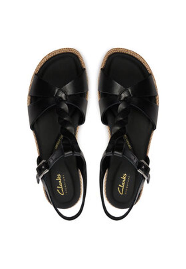 Clarks Sandały Kimmei Twist 26176391 Czarny. Kolor: czarny. Materiał: skóra