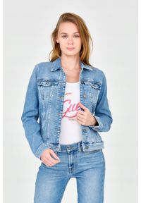 7 FOR ALL MANKIND Damska kurtka jeansowa. Kolor: niebieski. Materiał: jeans. Styl: vintage