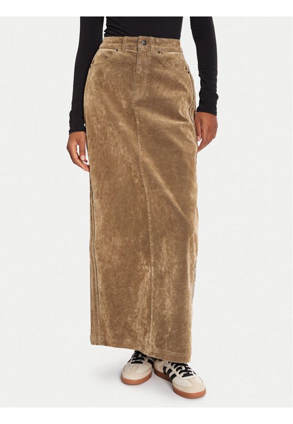 Adidas - adidas Spódnica maxi Adibreak JY2397 Brązowy Regular Fit. Kolor: brązowy. Materiał: bawełna