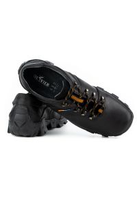 Olivier Skórzane buty trekkingowe męskie 214GT czarne. Okazja: na spacer, na co dzień. Kolor: czarny. Materiał: skóra. Sport: turystyka piesza #4