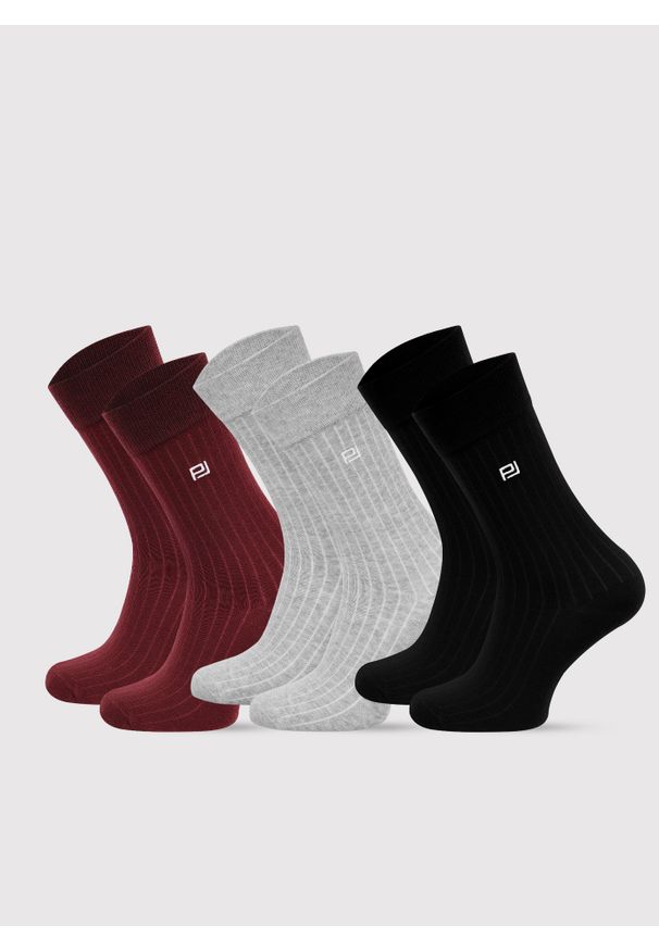 Pako Lorente - PAKO LORENTE - Zestaw skarpet męskich w prążek. Materiał: bawełna, poliester, elastan. Wzór: prążki