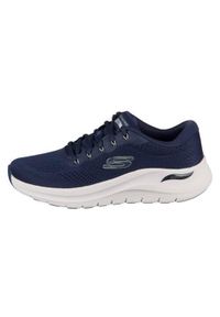 skechers - Buty do chodzenia męskie Skechers Fit 2.0. Kolor: niebieski. Materiał: materiał, syntetyk, tkanina. Sport: turystyka piesza