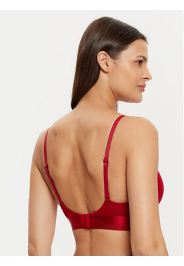 Calvin Klein Underwear Biustonosz braletka Lightly Lined Triangle 000QF7994E Bordowy. Kolor: czerwony. Materiał: bawełna, syntetyk