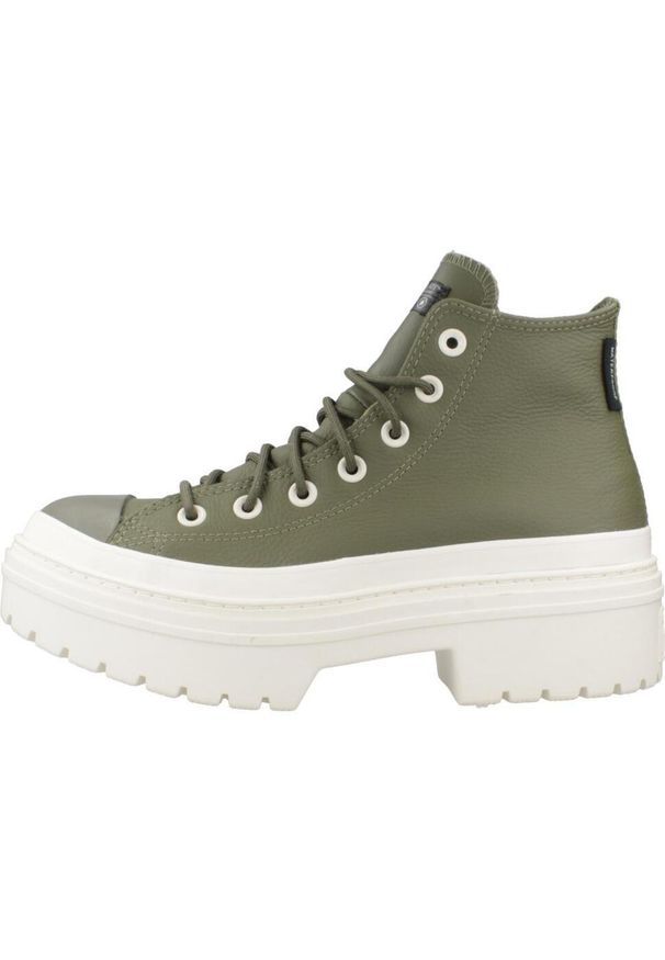 Converse - Kapcie CONVERSE CHUCK TAYLOR ALL STAR LUGGED HEEL PLATFORM WATERPROOF Zielony. Kolor: zielony. Materiał: tkanina, skóra. Obcas: na platformie