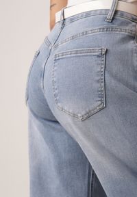 Born2be - Niebieskie Jeansy z Bawełną o Kroju Balloon z Wysokim Stanem Palosa. Okazja: na co dzień, na spotkanie biznesowe, do pracy. Stan: podwyższony. Kolor: niebieski. Wzór: koronka. Styl: casual, biznesowy #4