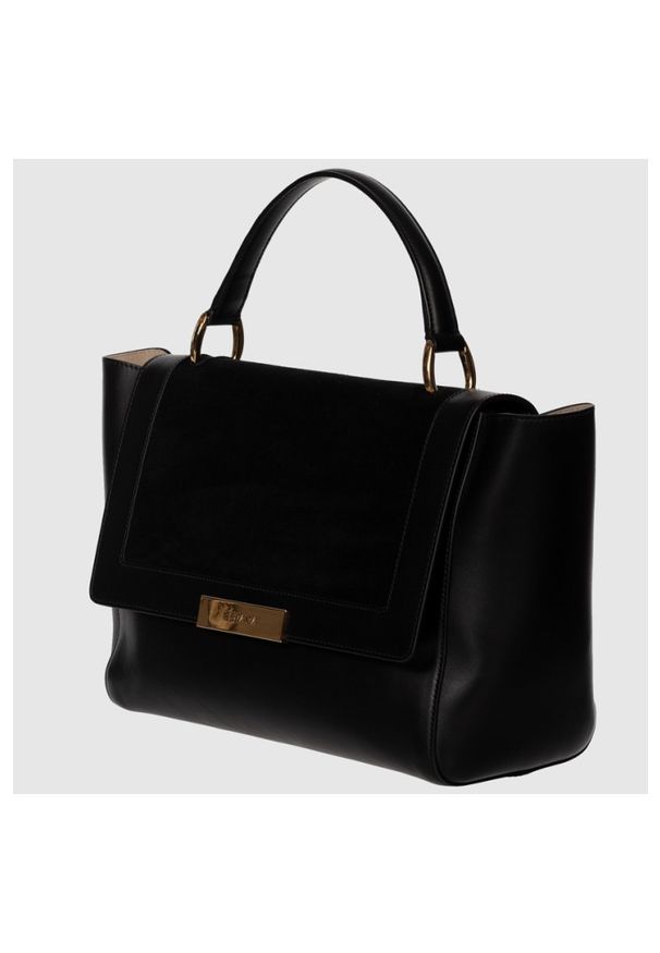 Escada - ESCADA Torebka skórzana czarna. Kolor: czarny. Materiał: skórzane. Styl: elegancki