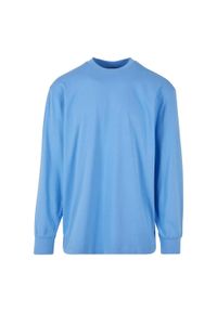 Urban Classics - Męska Wysoka Koszulka Z Długim Rękawem. Kolor: niebieski. Długość rękawa: długi rękaw. Długość: długie. Sport: turystyka piesza #1