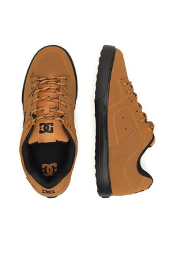 DC Sneakersy PURE WNT ADYS300151-WE9 Brązowy. Kolor: brązowy. Materiał: nubuk, skóra