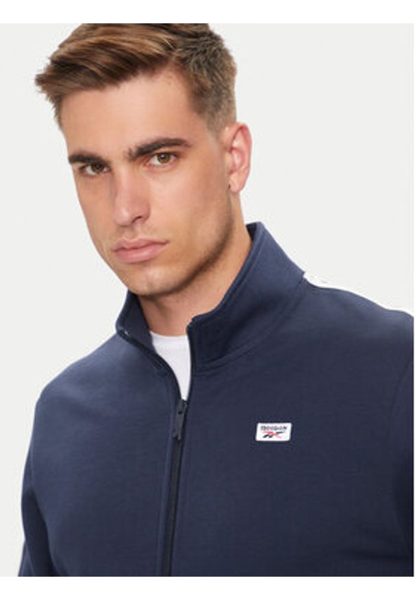 Reebok Bluza Classic Court Sport Tape 100202687 Granatowy Regular Fit. Kolor: niebieski. Materiał: bawełna. Styl: sportowy