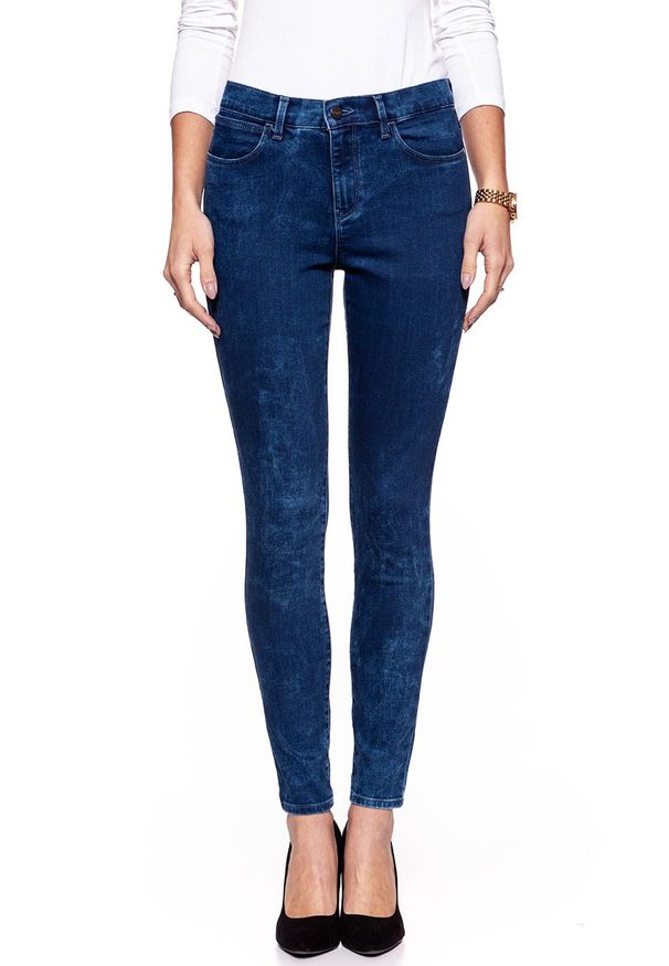 Wrangler - WRANGLER HIGH SKINNY BLUE MARBLE W27H6890M. Stan: podwyższony