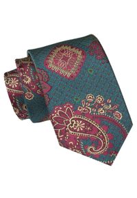 Męski Krawat Angelo di Monti - Zieleń, Wzór Orientalny. Materiał: tkanina. Styl: elegancki, wizytowy #1