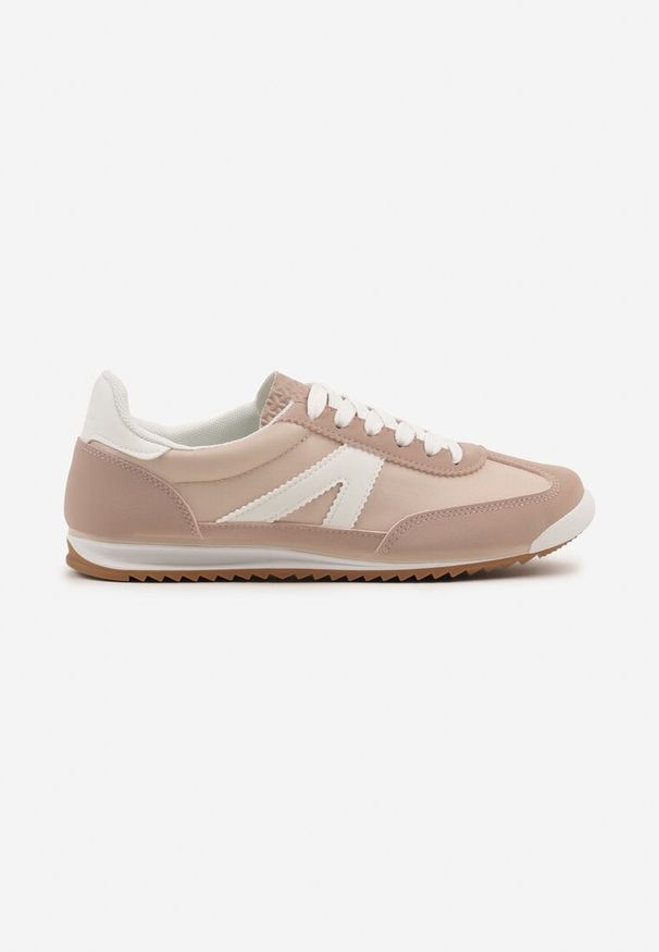 Born2be - Różowe Sneakersy z Geometrycznym Wzorem Clesanna. Okazja: na co dzień. Kolor: różowy. Materiał: jeans. Wzór: geometria