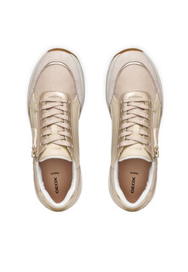 Geox Sneakersy D Bulmya D65NQB 054AC C1S2L Beżowy. Kolor: beżowy. Materiał: skóra