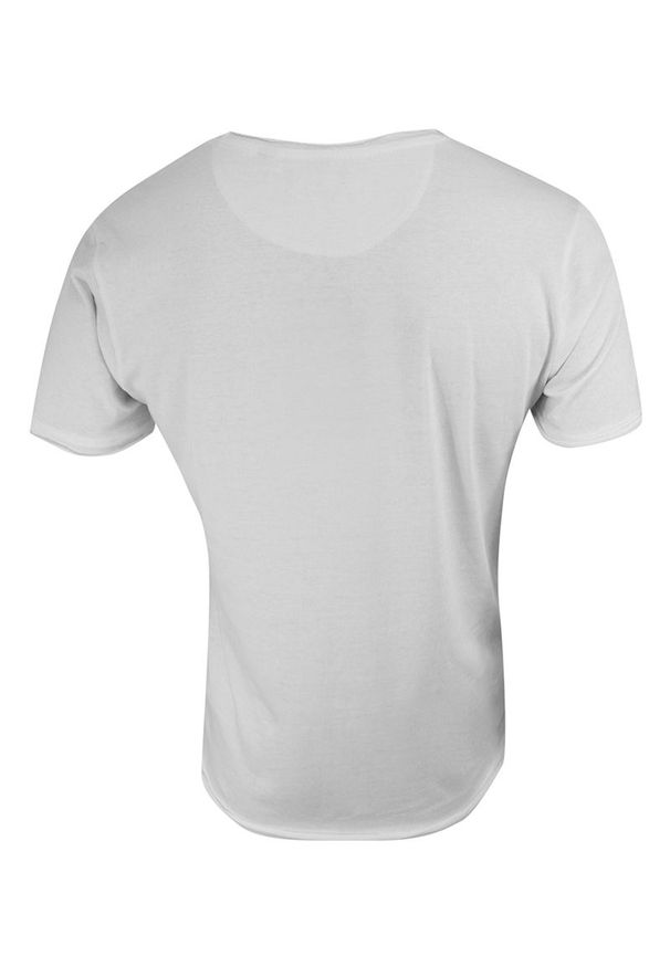 Brave Soul - T-Shirt (Koszulka) Biały Bez Nadruku, Okrągły Dekolt, Postrzępione Brzegi -BRAVE SOUL- Męski. Okazja: na co dzień. Kolor: biały. Materiał: bawełna. Styl: casual