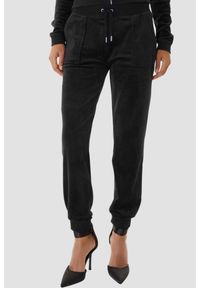 Juicy Couture - JUICY COUTURE Czarne dresy damskie Willow Cuff Jogger, Rozmiar XS. Kolor: czarny. Materiał: dresówka #1