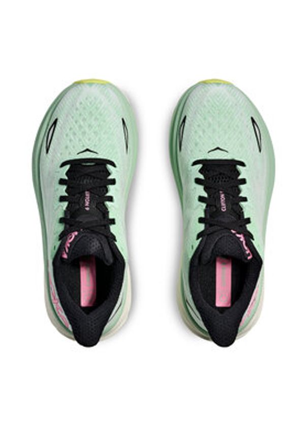 HOKA - Hoka Buty do biegania Clifton 9 1127896 Zielony. Kolor: zielony. Materiał: materiał