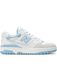 Buty męskie New Balance BB550LSB – białe. Okazja: na co dzień. Kolor: biały. Materiał: zamsz, skóra, guma, materiał. Szerokość cholewki: normalna. Sport: koszykówka