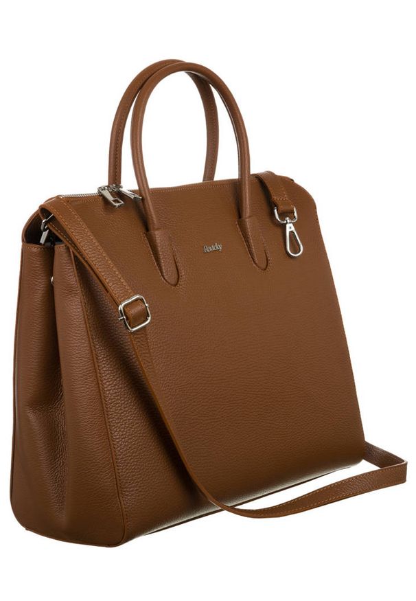 ROVICKY - Shopperka aktówka kamelowa Rovicky TWR-147. Materiał: skórzane. Styl: elegancki
