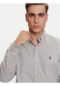 Polo Ralph Lauren Koszula 710829480009 Szary Custom Fit. Typ kołnierza: polo. Kolor: szary. Materiał: bawełna #8