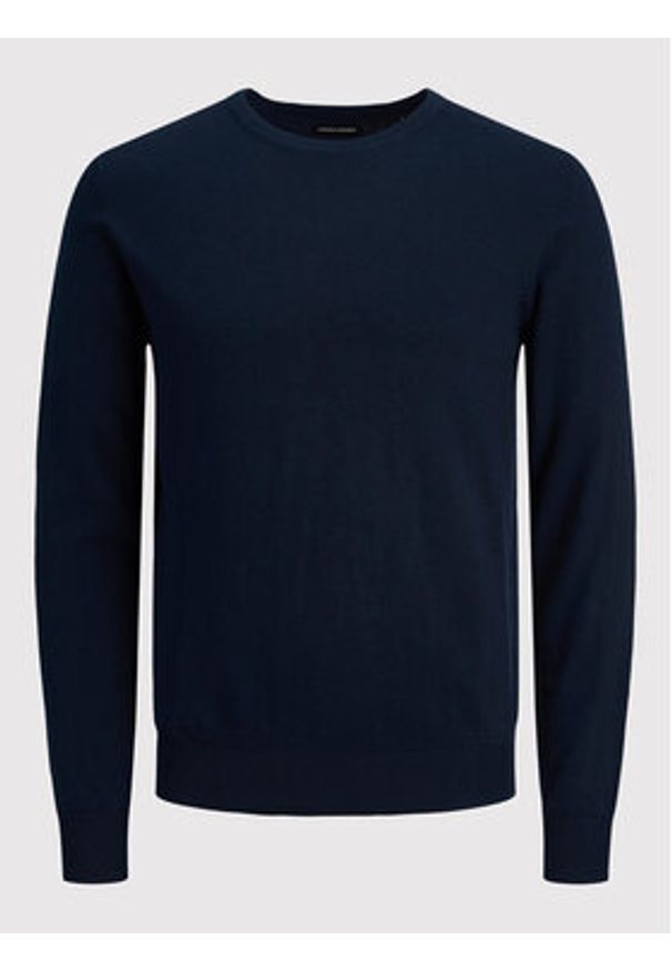 Jack & Jones Sweter Emil 12208364 Granatowy Regular Fit. Kolor: niebieski. Materiał: bawełna