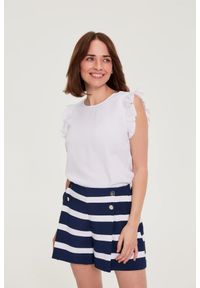 MOODO - Koszula z falbankami biała. Typ kołnierza: kołnierz z falbankami. Kolor: biały. Materiał: wiskoza #1