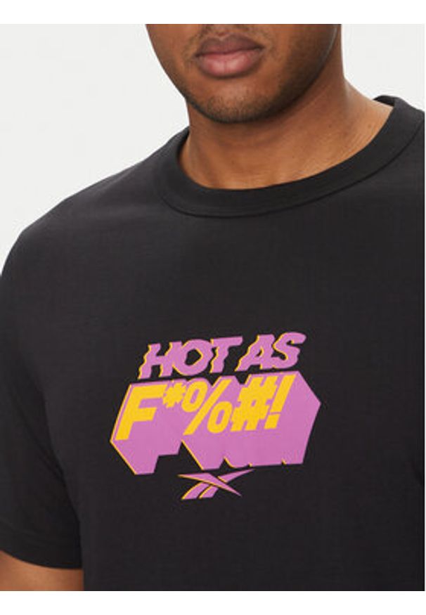 Reebok T-Shirt 100218834 Czarny Regular Fit. Kolor: czarny. Materiał: bawełna