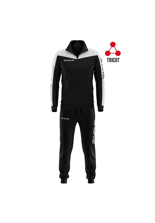 Dres Givova Roma. Kolor: czarny, biały, wielokolorowy. Materiał: dresówka. Sport: bieganie, piłka nożna
