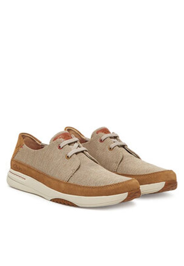 Clarks Sneakersy Easeway Lace 26181369 Beżowy. Kolor: beżowy. Materiał: materiał