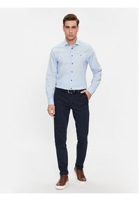 TOMMY HILFIGER - Tommy Hilfiger Koszula Cl Stretch Poplin Contrast Shirt MW0MW34259 Błękitny Regular Fit. Kolor: niebieski. Materiał: bawełna #5