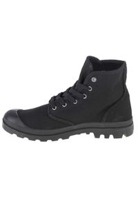 Buty do chodzenia męskie Palladium Pampa HI. Wysokość cholewki: za kostkę. Zapięcie: sznurówki. Kolor: czarny. Materiał: guma, syntetyk, tkanina, materiał. Szerokość cholewki: normalna. Sport: turystyka piesza